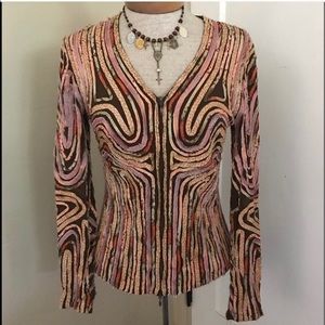Beautiful Obstinee Long Sleeve Blouse sz 6